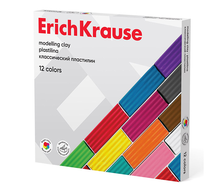 Пластилин  12цв. 192г Erich Krause