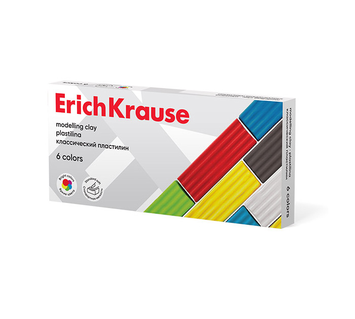 Пластилин  6цв. 96г Erich Krause Классический
