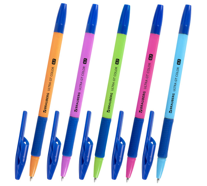 Ручка шар. син. пишущ.узел 0.7мм Brauberg Ultra GT Color