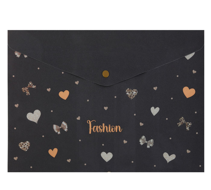 Папка-конв. А4 на кноп. с рис. 180мкм Кокос Fashion Hearts