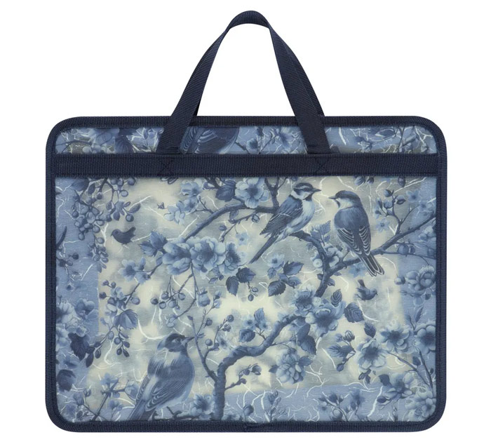 Папка-портф.с ручками на молнии полупрозр. 26*33*7см 1отд. Blue birds Fiorenzo