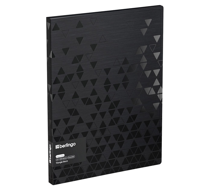 Папка с файлами  20 карманов А4 пласт. черн. 1000мкм  17мм Berlingo Triangle Black Semicolor