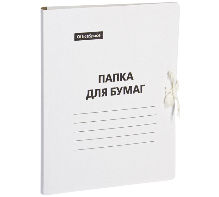 Папка арх. на завязках А4 бел. карт. 40мм (на 4-х завязках) Office Space