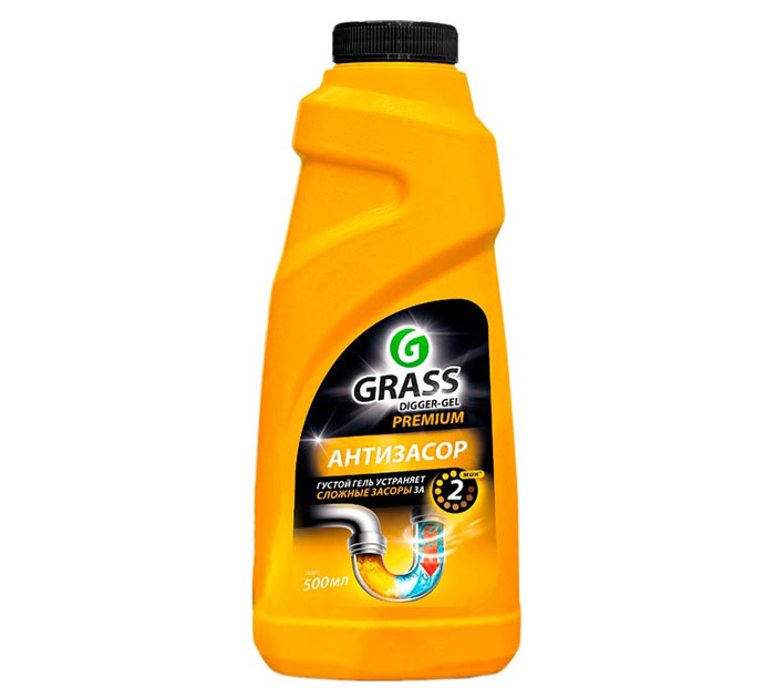 Средство для чистки труб Grass «Premium Digger-Gel» щелочное, 500мл