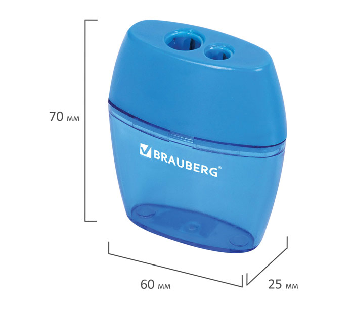 Точилка Brauberg «Diamond Dual» 2 отверстия, с контейнером, ассорти