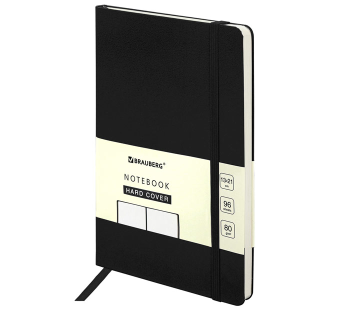 Скетчбук А5 96л. 80г/м2 черн. кожзам Brauberg Ultra