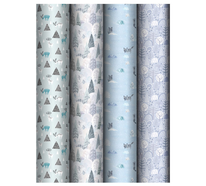 Бумага подар.упак. новогодн. 70*100 80г/м2 ассорти Meshu Winter mood