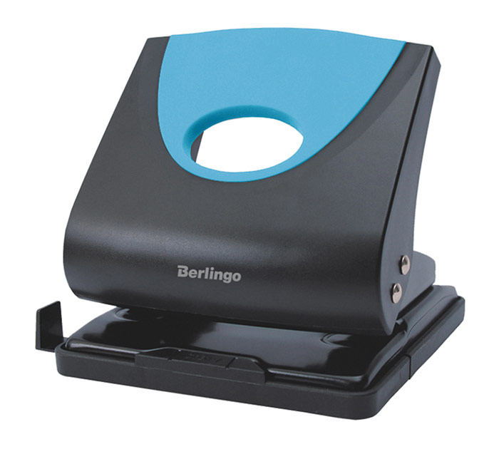 Дырокол  на 30 листов син. пласт. с линейкой Berlingo Office Soft