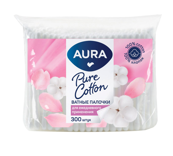 Ватные палочки Aura 300шт.